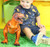 Boy playing with jumbo dinosaur T-Rex - at 22-inch tall Boy playing with jumbo dinosaur T-Rex - at 22-inch tall