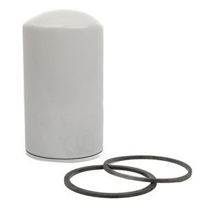 GARDNER DENVER 2117146 oil filter equivalent. Aftermarket oil filter for Gardner Denver compressor. Shown with two O-rings.