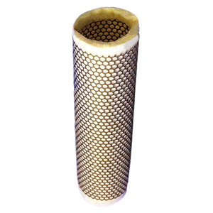 Kaeser FSS100 coalescing filter equivalent. White filter media, metal perforated wrap, double open ends. 