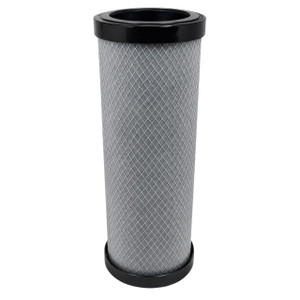 Wilkerson MXP-95-502 coalescing adsorber filter replacement. White-ish filter media with black end caps.