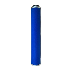 QUINCY QU131280 coalescing filter equivalent. Filter media is blue. Endcaps are metal.