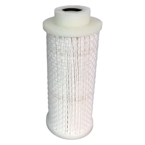PALL MCS4463ECH13 coalescing filter replacement. Pleated filter with white media and white end caps with top inlet.
