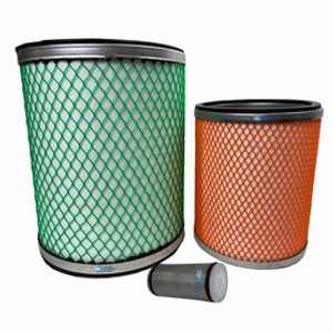 Dental EZ / RAMVAC 003750 filter set. Includes green and orange air filter plus small  oil filter.