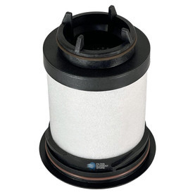 RIETSCHLE 731468 separator filter. Black endcap on bottom with top black end cap and four spikes to top endcap. White filter media. 