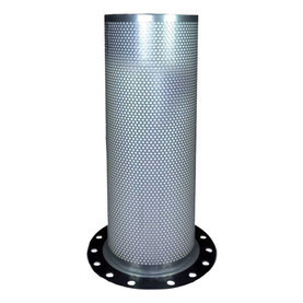 MANN 49 000 52 131 air oil separator equivalent. Metal oil separator with top hat flange shown on bottom.