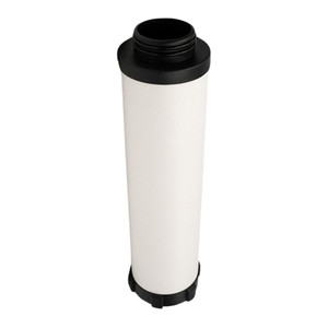 Great Lakes EGH-0500-PP coalescing filter. White filter media with black end caps and top inlet.