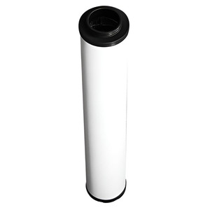Ultrafilter 1C121596 coalescing filter equivalent for Donaldson filter. White coalescing filter with black end caps and top inlet.