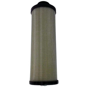 FIL18BE coalescing filter element. Replaces Gardner Denver. Metal perforated outside with top inlet and bottom knob.