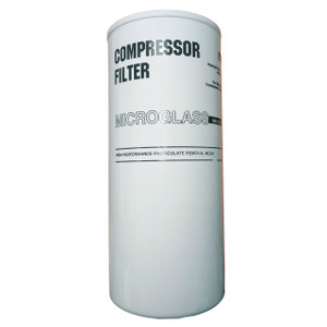 Sullair 02250049-821 oil filter replacement. Tall white spin-on oil filter for Sullair air compressors.