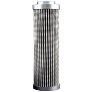 Hydac 0110D003BH4HC hydraulic filter replacement. Pleated filter with metal end caps and top inlet.