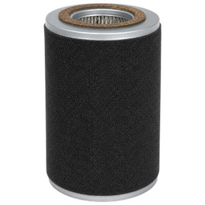 Solberg 850P air filter replacement. Cork gasket on top with metal end caps and black pre-wrap.