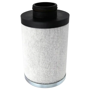 05-00301 air/oil separator replacement. White filter media with black top inlet and closed bottom metal end cap.