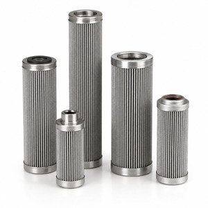 PARKER 927723Q hydraulic filter replacement. Microglass filter media with metal endcaps.