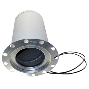 Kaeser 6.3567.0 air-oil separator with white filter media, bottom flanged with holes, and two O-rings.