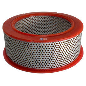 FINI 17010000 Air Filter Element. Red end caps with metal perforated exterior.