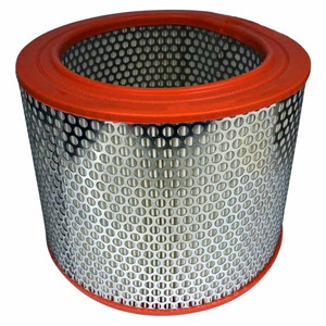 Pleated air filter with performated metal line inside and out. End caps on top and bottom. Replaces Becker Pump 84040112 air filter.