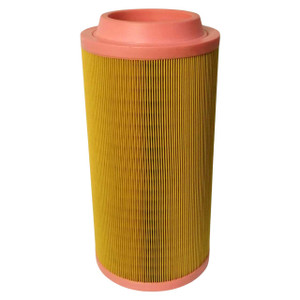 Pleated air filter with pink end caps replaces 4004643 air filter.