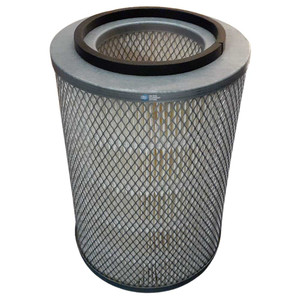 Pleated air filter with wire mesh, metal end caps and top gasket.  Replacement for Mann Filter C24719 air filter.