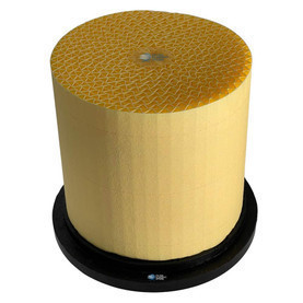 KAESER 6.4163.0 air filter equivalent. Black bottom endcaps with cylindrical yellow filter media. 
