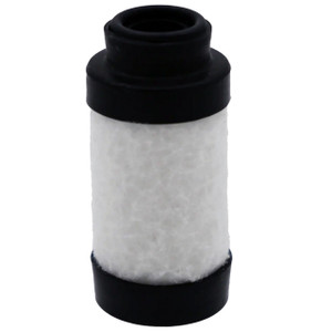 Wilkerson MTP-95-547 coalescing filter replacement. White filter media with black end caps and top inlet.