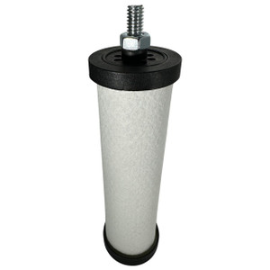 GSO-C3 coalescing filter equivalent with white filter media, black end caps, and top threaded rod with bolt.