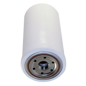 Compair 10533574 air oil separator filter. Aftermarket spin-on oil separator that is white in color with bottom view of threads.