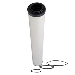 White coalescing filter 91188771 with black open top and three O-rings.