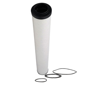 B501344 filter with white filter media, black endcaps, and three O-rings.