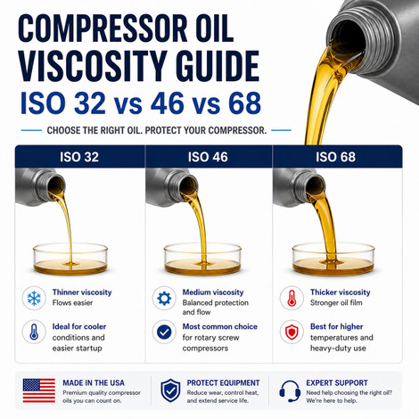 Compressor Oil Viscosity Guide | ISO 32 vs 46 vs 68