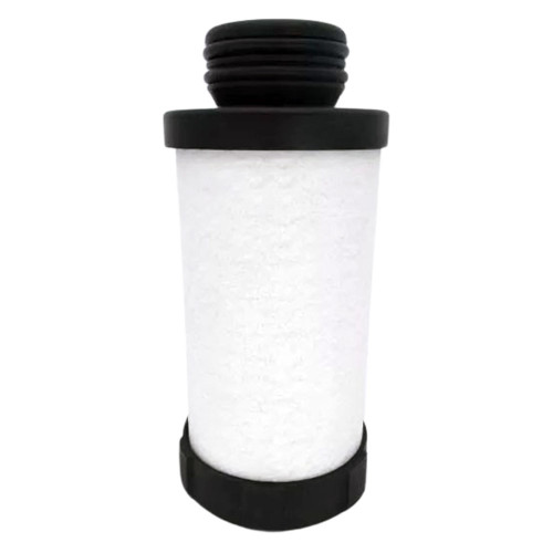 E80H coalescing filter element for Zeks filter housing. Equivalent white filter element with black end caps and top inlet.