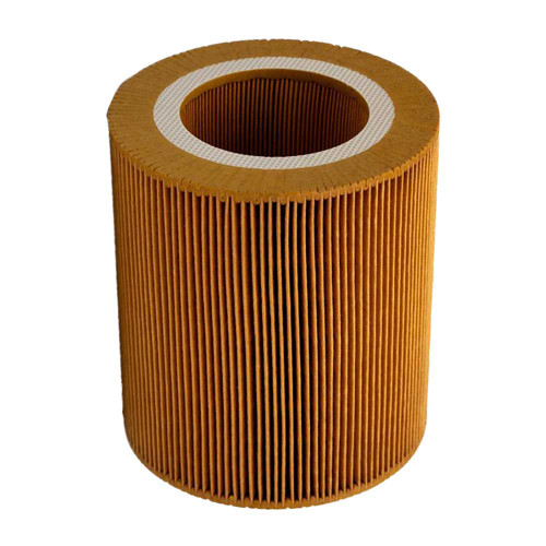 QUINCY 2013400003 air filter element equivalent. Pleated air filter. Brown in color and open on both ends.