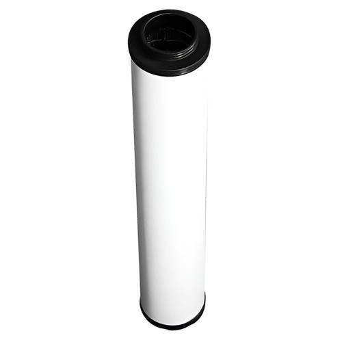 Quincy QU027641 coalescing filter element. Aftermarket white filter with black end caps.