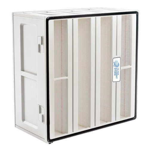 DOLLINGER MVP-6020-2424-518 Panel Filter. White poly frame with handles.