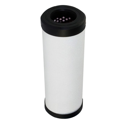 SPX Hankison E9-24 coalescing filter equivalent. White filter media, black end caps, top inlet.