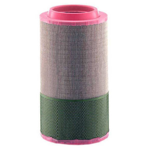 MANN FILTER C25990 Air Filter equivalent. Pleated air filter with pink end caps and top inlet.