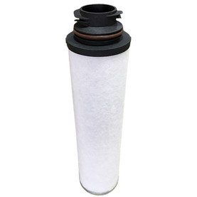 Atlas Copco 1635-6466-80 air oil separator. White filter media with black top inlet that includes O-ring.