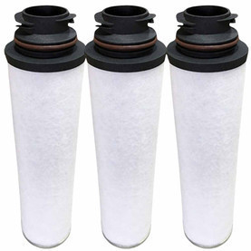 Aftermarket Atlas Copco 2901-9904-20 Separator set. Filter kit consists of three air oil separators that are white with black end caps and top inlet.