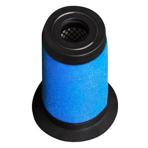 CE3-16 coalescing filter for FS Curtis filter housings. Aftermarket coalescing filter with blue filter media, black base, and black top end cap.