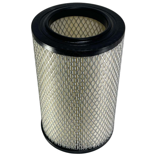 19-1150 air filter element. Pleated air filter with black end caps and wire mesh. Double open ends.