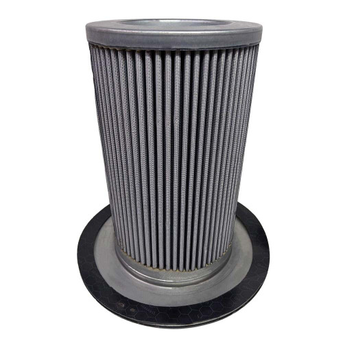 Pleated air oil separator replaces Chicopee CEIR814P separator filter. Top hat flange with gasket shown on bottom.