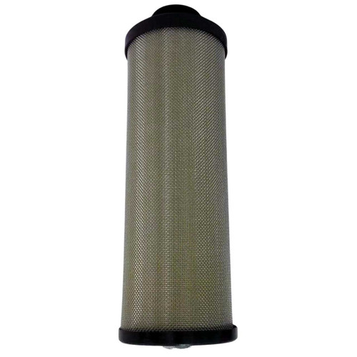 FIL18BE coalescing filter element. Replaces Gardner Denver. Metal perforated outside with top inlet and bottom knob.