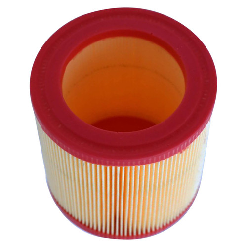 Gardner Denver ZS1037136 air filter replacement. Pleated air filter with open top and red end caps.