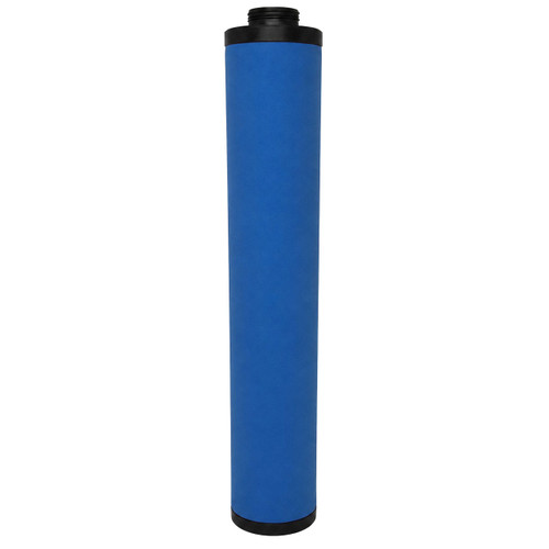 Garnder Denver FIL26FE coalescing filter equivalent. Blue media with black end caps and top inlet.