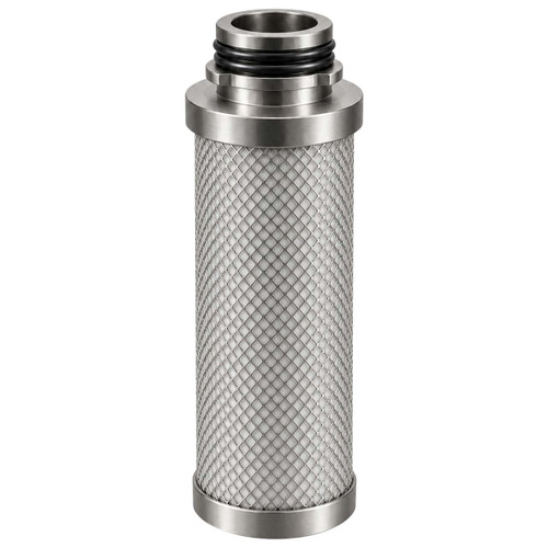 Zander ZP14T coalescing filter replacement. Steel end caps, perforated mesh wire, and top inlet with two O-rings. One micron.