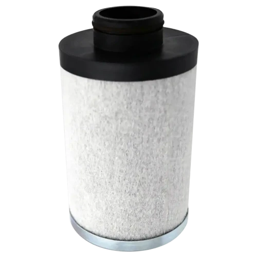 05-00301 air/oil separator replacement. White filter media with black top inlet and closed bottom metal end cap.
