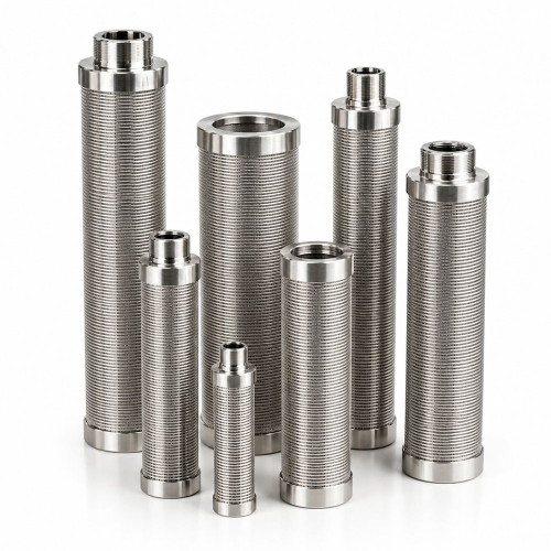 STAUFF RE300B25B hydraulic filter replacement. Wire mesh filter media with metal endcaps.