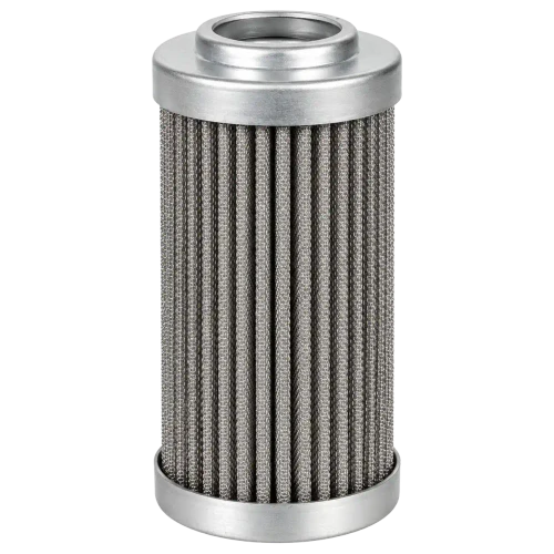 0060D050WHC hydraulic filter that replaces Hydac. Pleated filter with wire mesh, metal end caps, and top inlet.