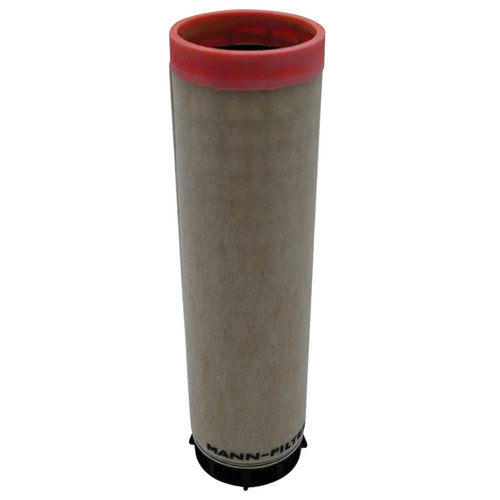 MANN FILTER CF500 air filter element. White filter media with top pink end cap and bottom black base.