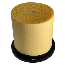 KAESER 6.4163.0 air filter equivalent. Black bottom endcaps with cylindrical yellow filter media. 