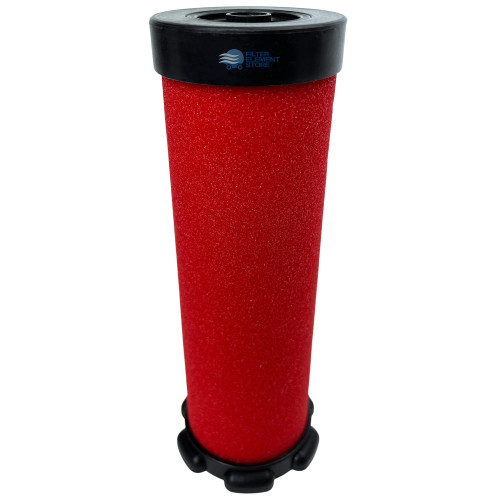 WILKERSON MSP-95-990 coalescing filter replacement. Red filter media with black end caps and bottom base.